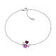 Bracelet Amen trèfle à quatre feuilles 8 mm argent 925 zircons multicolores roses et blancs s1