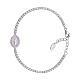 Bracelet tennis Amen argent 925 Vierge Miraculeuse émail rose nacré s1