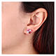 Orecchini quadrifoglio Amen zirconi multicolor rosa bianchi argento 925 s2