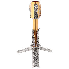 Paschal candle stand with leaves decoration