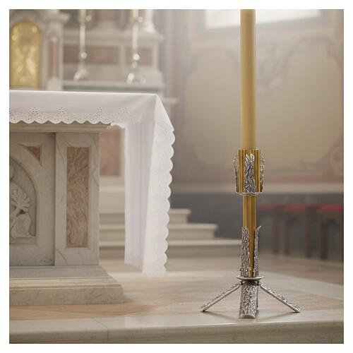 Paschal candle stand with leaves decoration 2