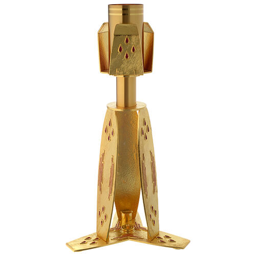 Candle stand with red enamel decorations 5