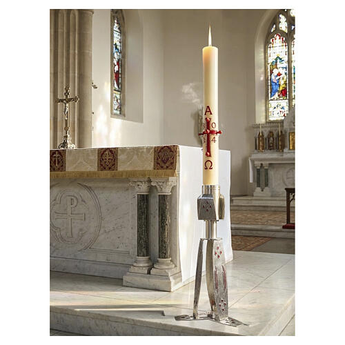 Base portacirio con esmaltes rojos 2