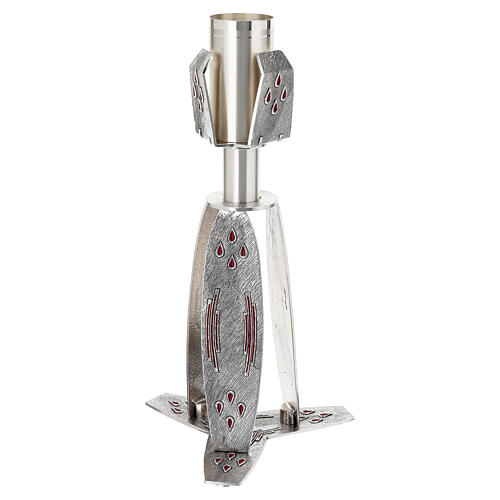 Candle stand with red enamel decorations 4