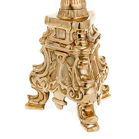 Gold-plated brass candle holder rococo style