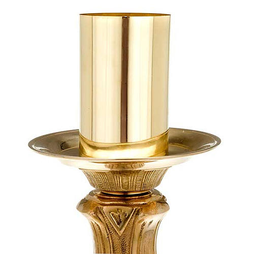 Gold-plated brass candle holder rococo style 4