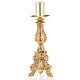 Gold-plated brass candle holder rococo style s1