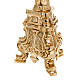 Gold-plated brass candle holder rococo style s2