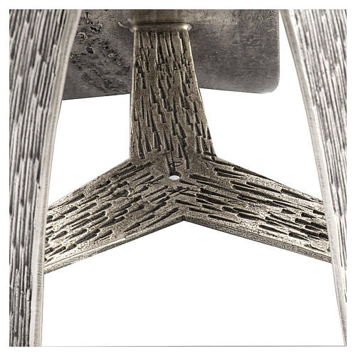 Osterkerzenhalter-Basis modern aus versilberter Gussbronze 4