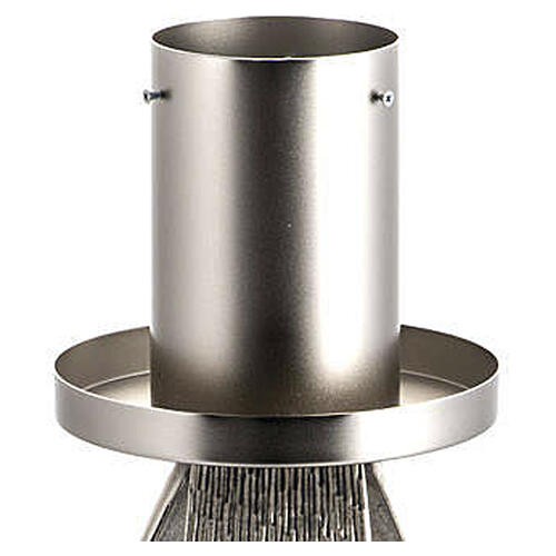 Modern Paschal Candle Holder in silver plated cast bronze 3