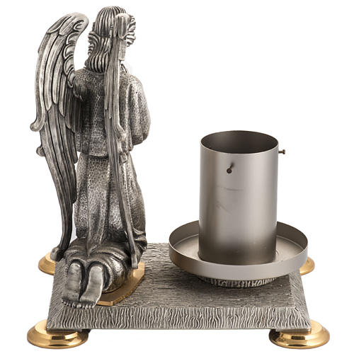 Modern Paschal Candle Holder in bronze with angel 6