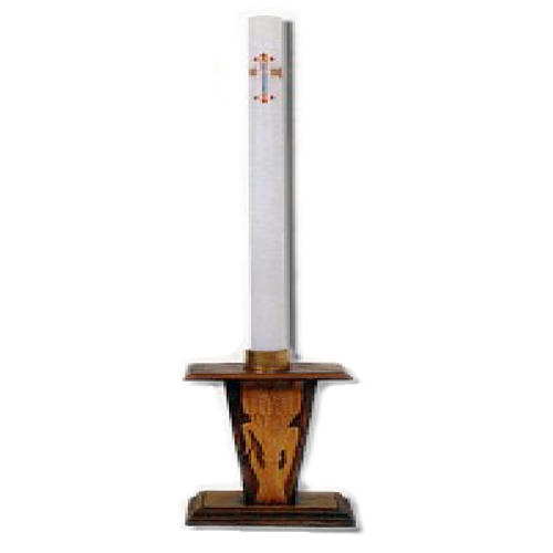 Easter candle holder in wood with ears of wheat image 1