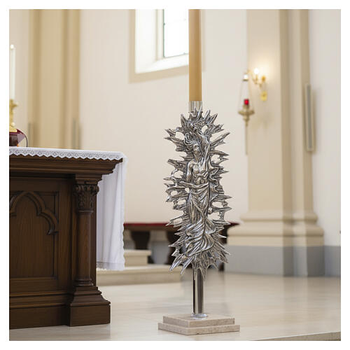 Osterkerzeständer versilberten Messing auferstandenen Christus 2