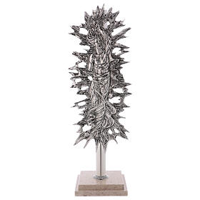 Paschal Candle Holder with resurrected Christ in silver cast brass