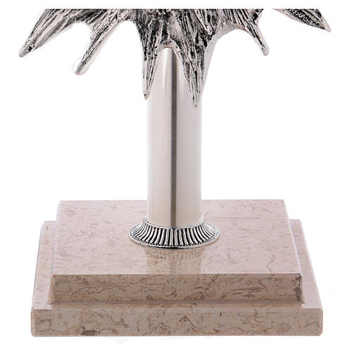 Paschal Candle Holder with resurrected Christ in silver cast brass 5