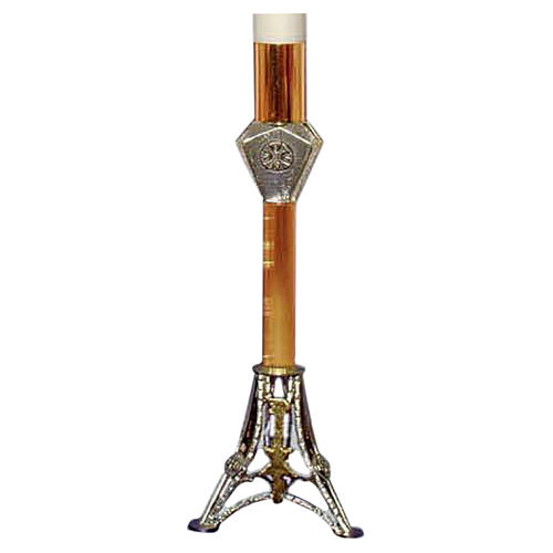 Candle holder in two tone cast brass measuring 72cm 1