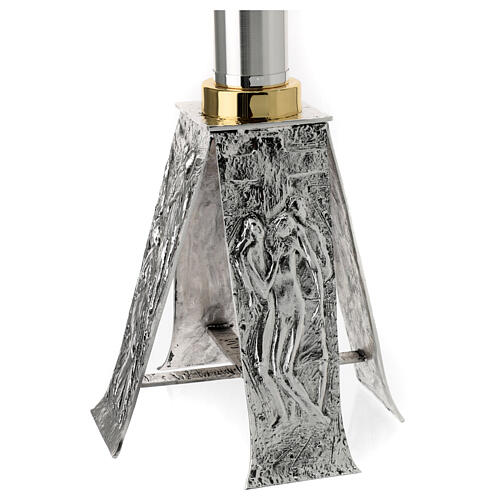 Porte-cierge laiton moulé 80 cm argent or 9