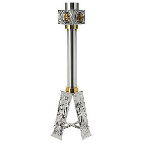 Portacero ottone fuso 80 cm argento oro