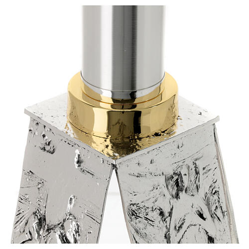 Portacero ottone fuso 80 cm argento oro 4