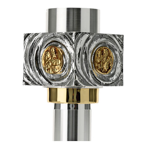 Portacero ottone fuso 80 cm argento oro 6