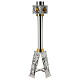 Portacero ottone fuso 80 cm argento oro s1