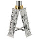 Portacero ottone fuso 80 cm argento oro s3