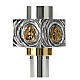 Portacero ottone fuso 80 cm argento oro s5