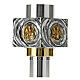 Portacero ottone fuso 80 cm argento oro s7