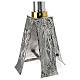 Portacero ottone fuso 80 cm argento oro s9