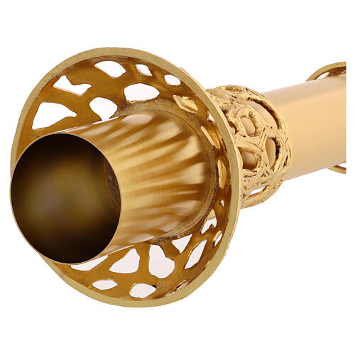 Candle holder in gold plated cast brass measuring 60cm 3