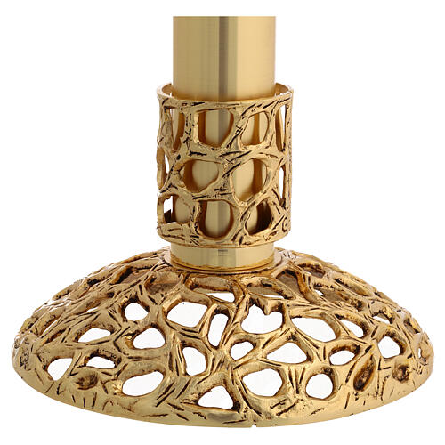 Candle holder in gold plated cast brass measuring 60cm 4