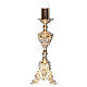 Candle holder in golden cast brass measuring 72cm, Baroque style s1