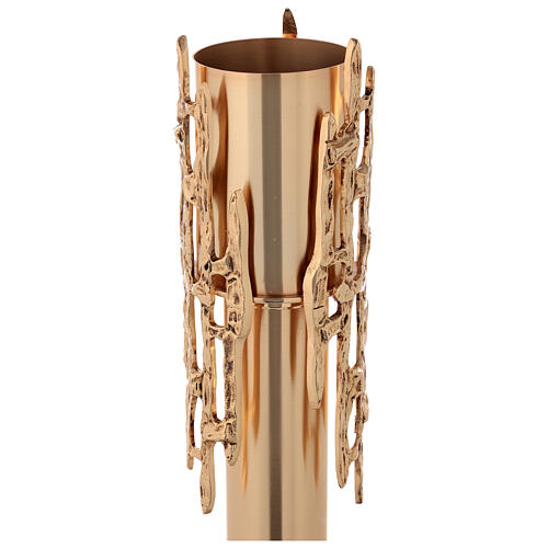 Portacero ottone fuso 70 cm con base marmo 6