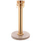 Candle holder in cast brass measuring 70cm with base in marble s8