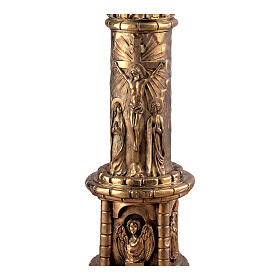 Candeliere portacero pasquale Molina 4 evangelisti 12 apostoli crocifissione resurrezione ottone 120 cm