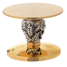 Monstrance throne, gold-plated chiselled with ears of wheat