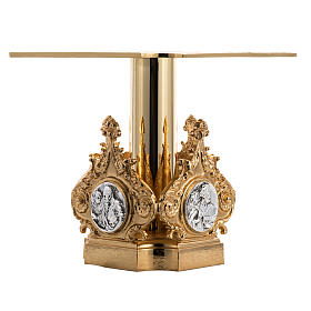 Monstrance throne in brass with 4 evangelists