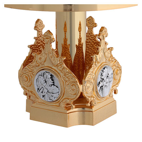 Monstrance throne in brass with 4 evangelists 2