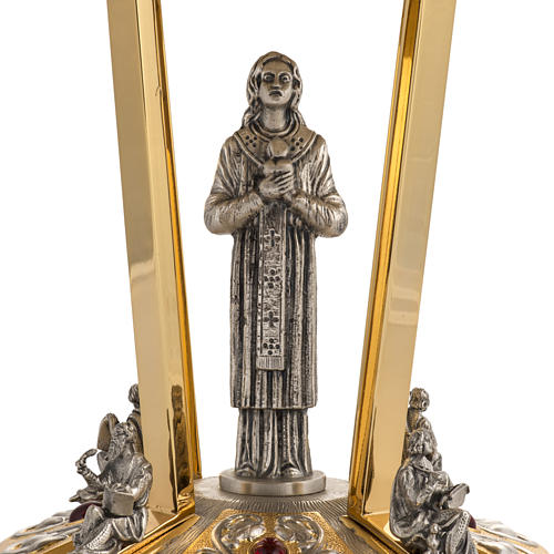 Monstrance throne in brass with bronze base and 4 evangelists 3