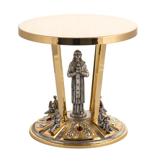 Monstrance throne in brass with bronze base and 4 evangelists 1