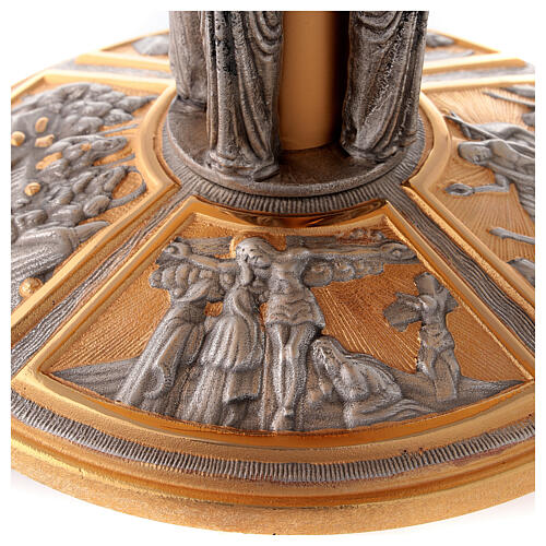 Monstrance throne in brass with images on foot 4