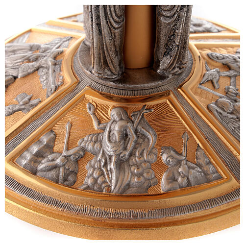 Monstrance throne in brass with images on foot 5