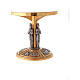 Monstrance throne in brass with images on foot s7