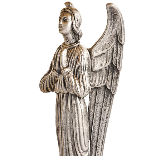 Kleiner Thron aus Messing mit Engeln und Lamm aus Bronze 3