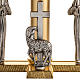 Monstrance throne in brass with angels and Lamb in bronze s2