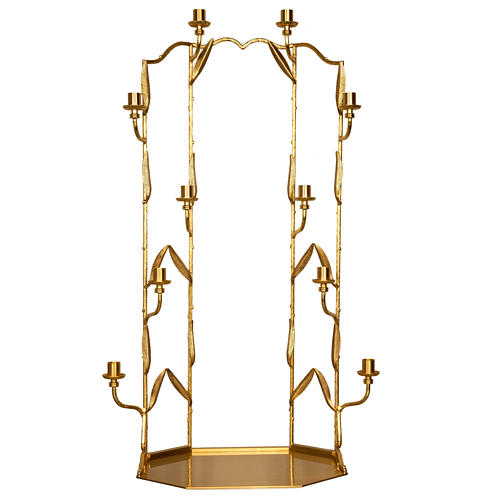 Setting for monstrance throne with 10 candle holders 1