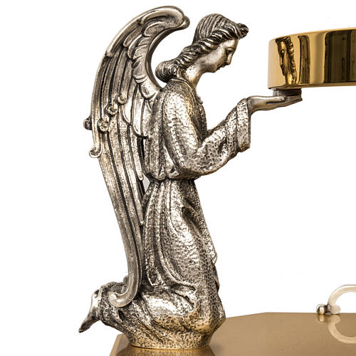 Kleiner Thron aus Messing mit Engeln aus Bronze 4