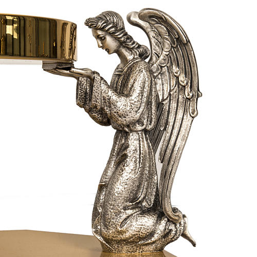 Base de ostensório anjos a rezar em bronze 3