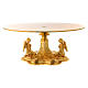 Monstrance throne in gold-plated brass with angels s1