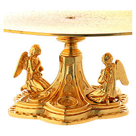 Monstrance throne in gold-plated brass with angels